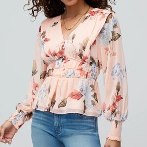 White House Black Market Floral Blouse